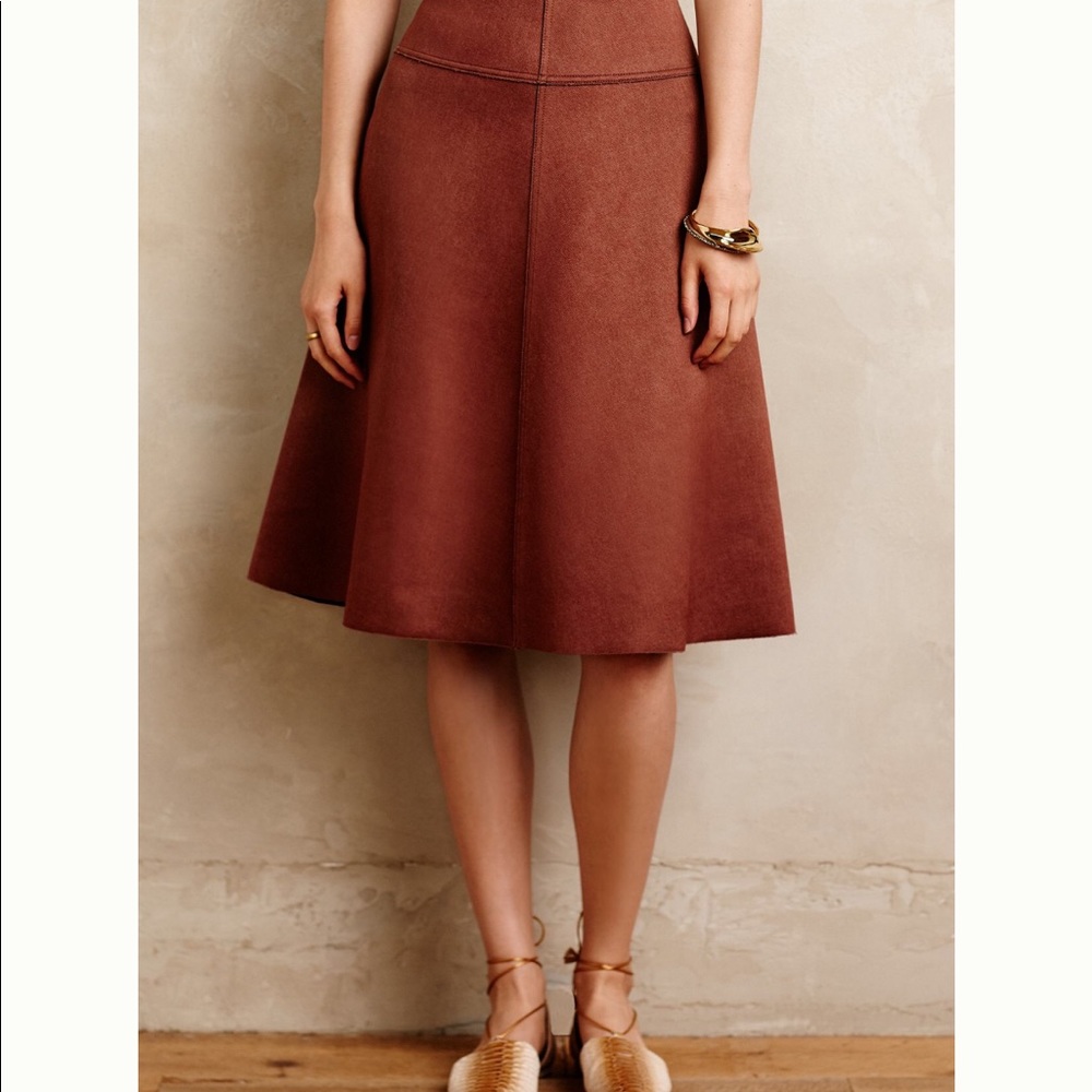 Anthropologie Neoprene Midi Skirt